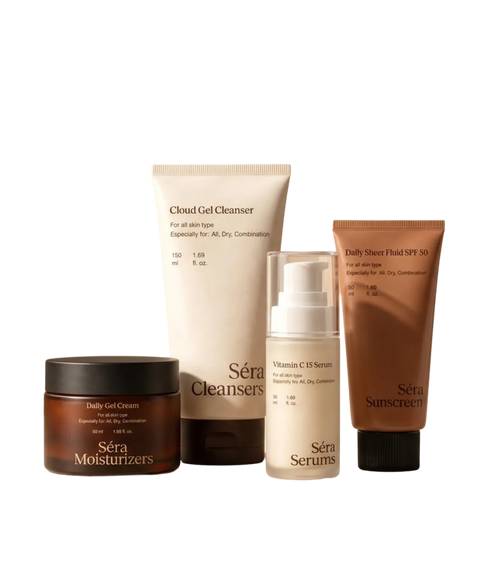 Morning Ritual Set: Cloud Gel Cleanser, Vitamin C 15 Serum, Daily Gel Cream and Daily Sheer Fluid SPF 50