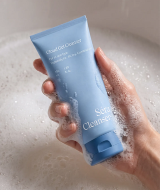 Cloud Gel Cleanser applied to skin