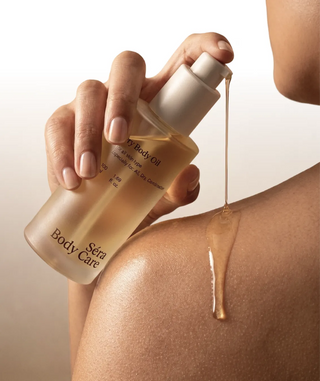 Dry Body Oil applied to skin