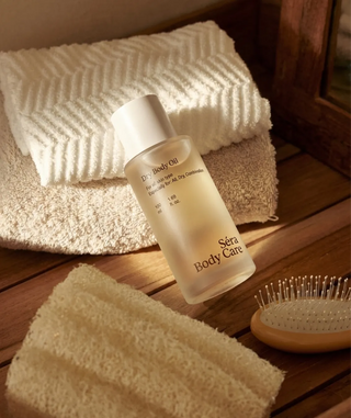 Dry Body Oil in a styled setting