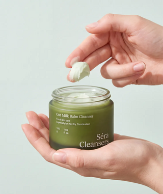 Oat Milk Balm Cleanser applied to skin