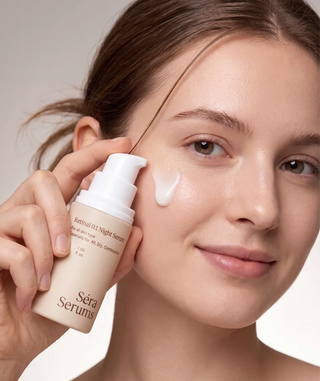 Retinal 0.1 Night Serum appliqué sur la peau